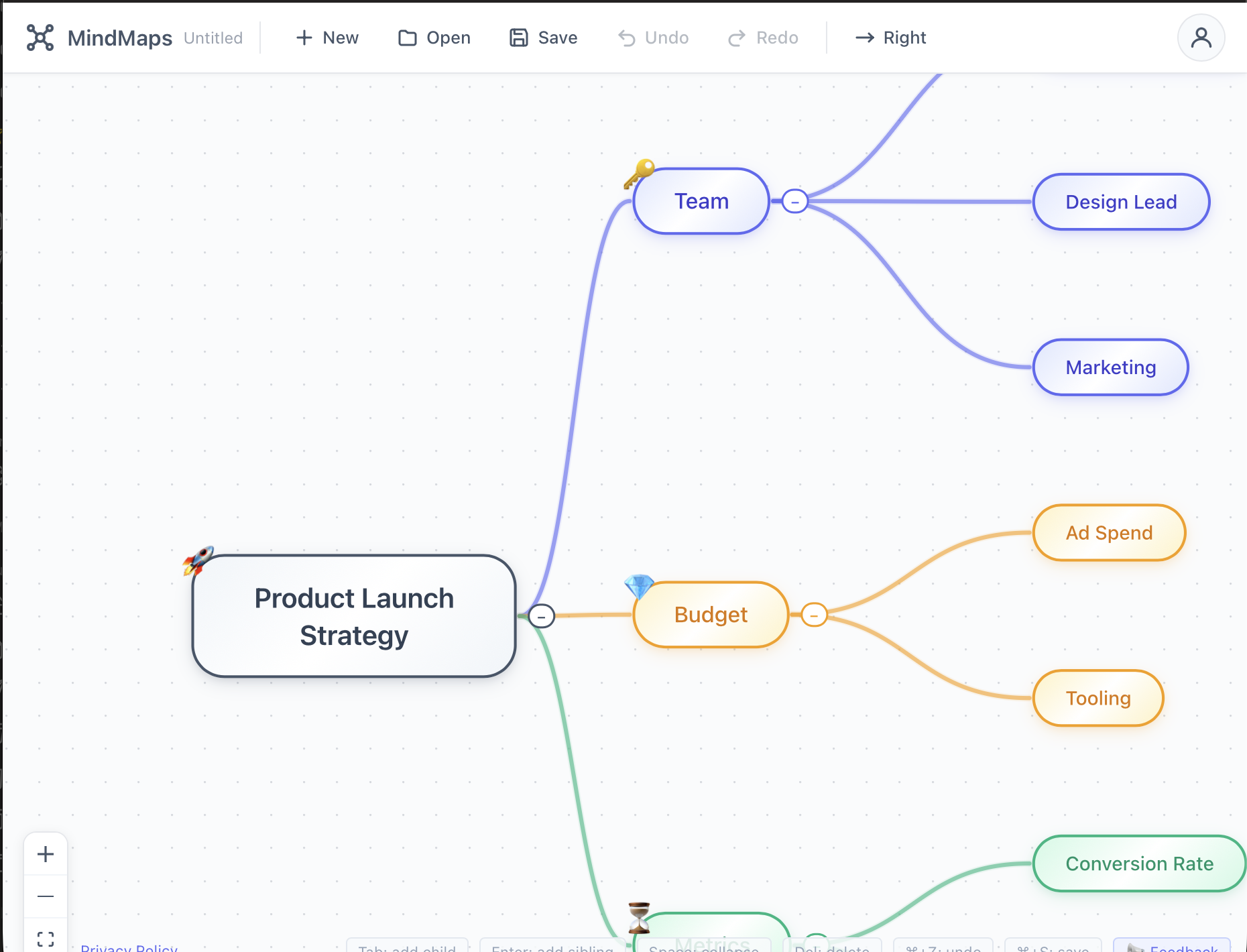 Screenshot of MyndMap.app