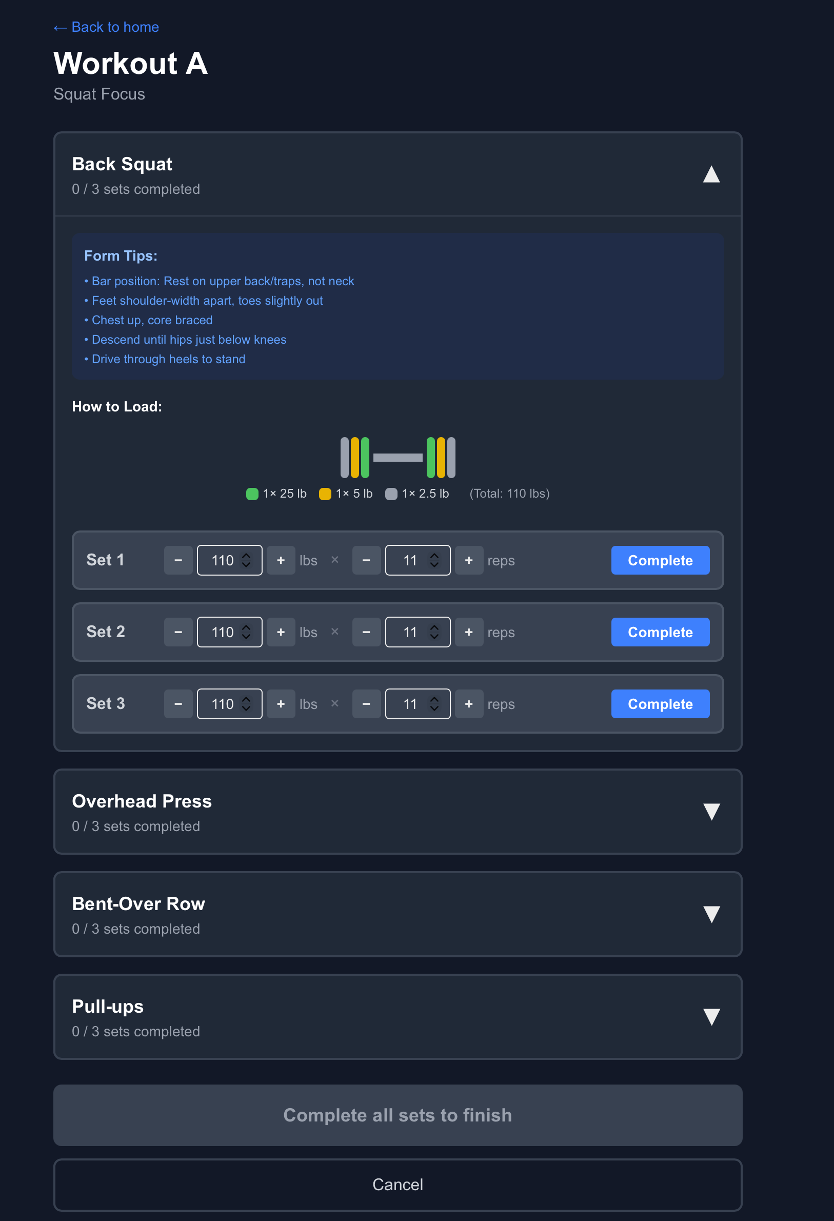 Screenshot of Strength Training