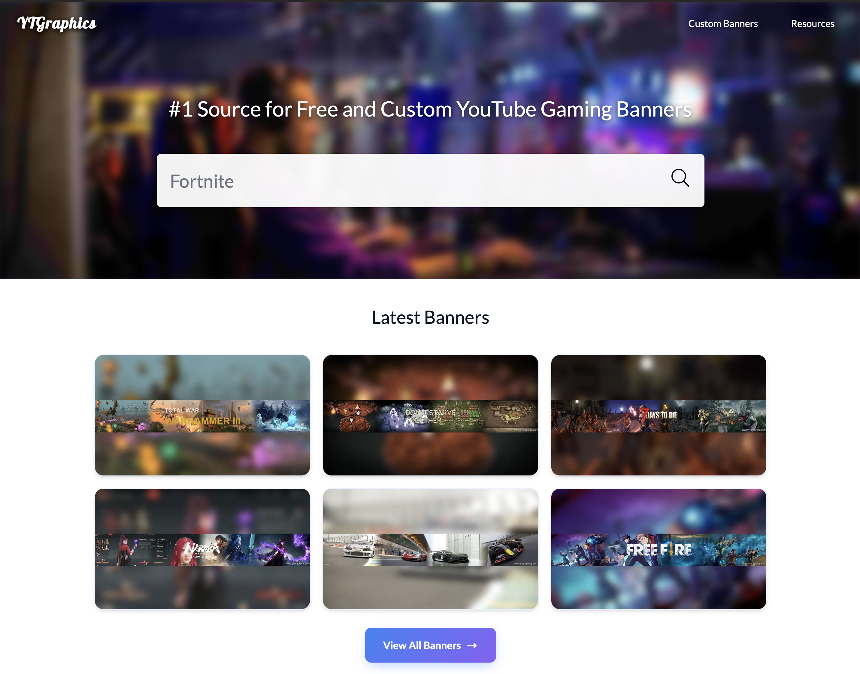 Screenshot of YTGraphics.com